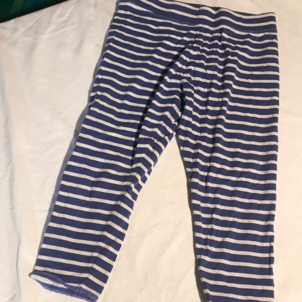Mini Boden Striped Blue and White Girls Capri leggings